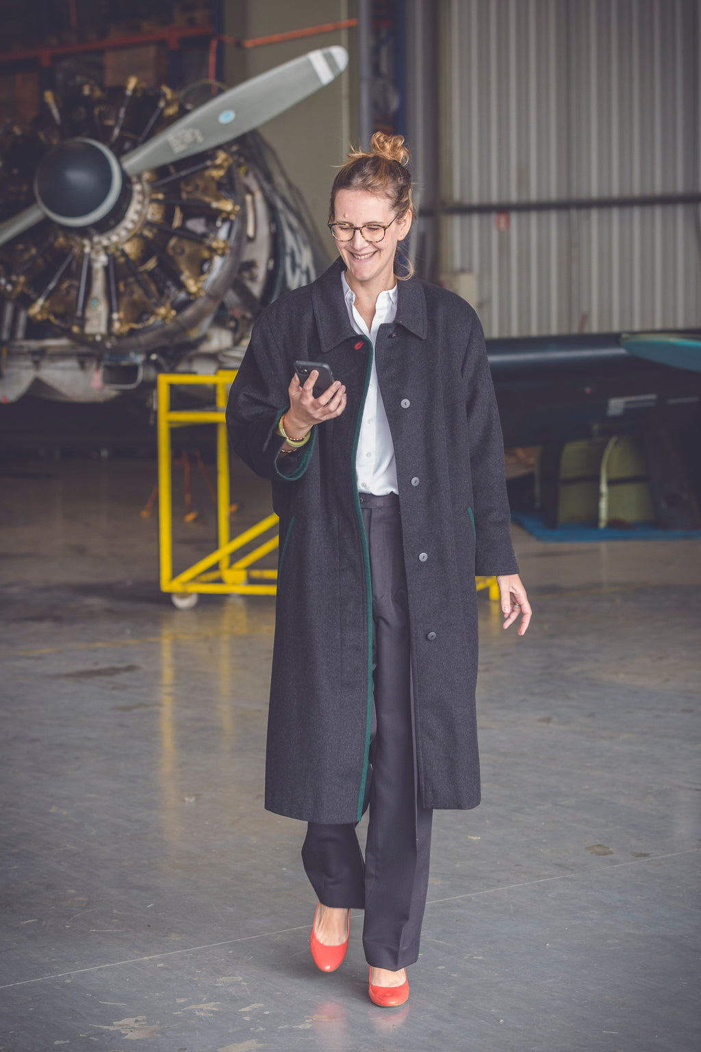 Manteau vintage Loden gris anthracite en laine et alpaga – Paris