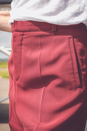 Pantalon à pinces rouge bordeaux Philippe Adec