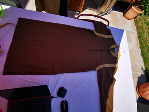 Robe en lainage marron et beige Caroline Rohmer - made in France