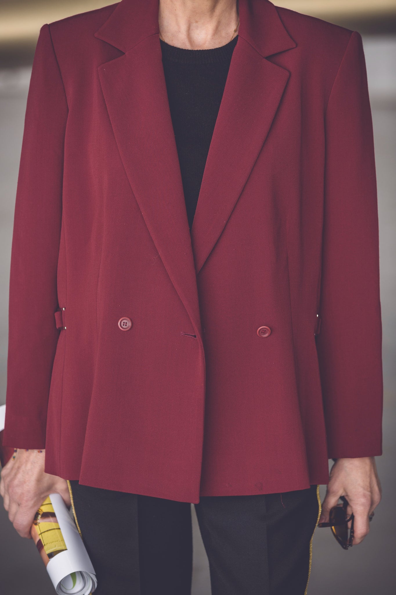 Veste blazer rouge bordeaux Philippe Adec style 80s