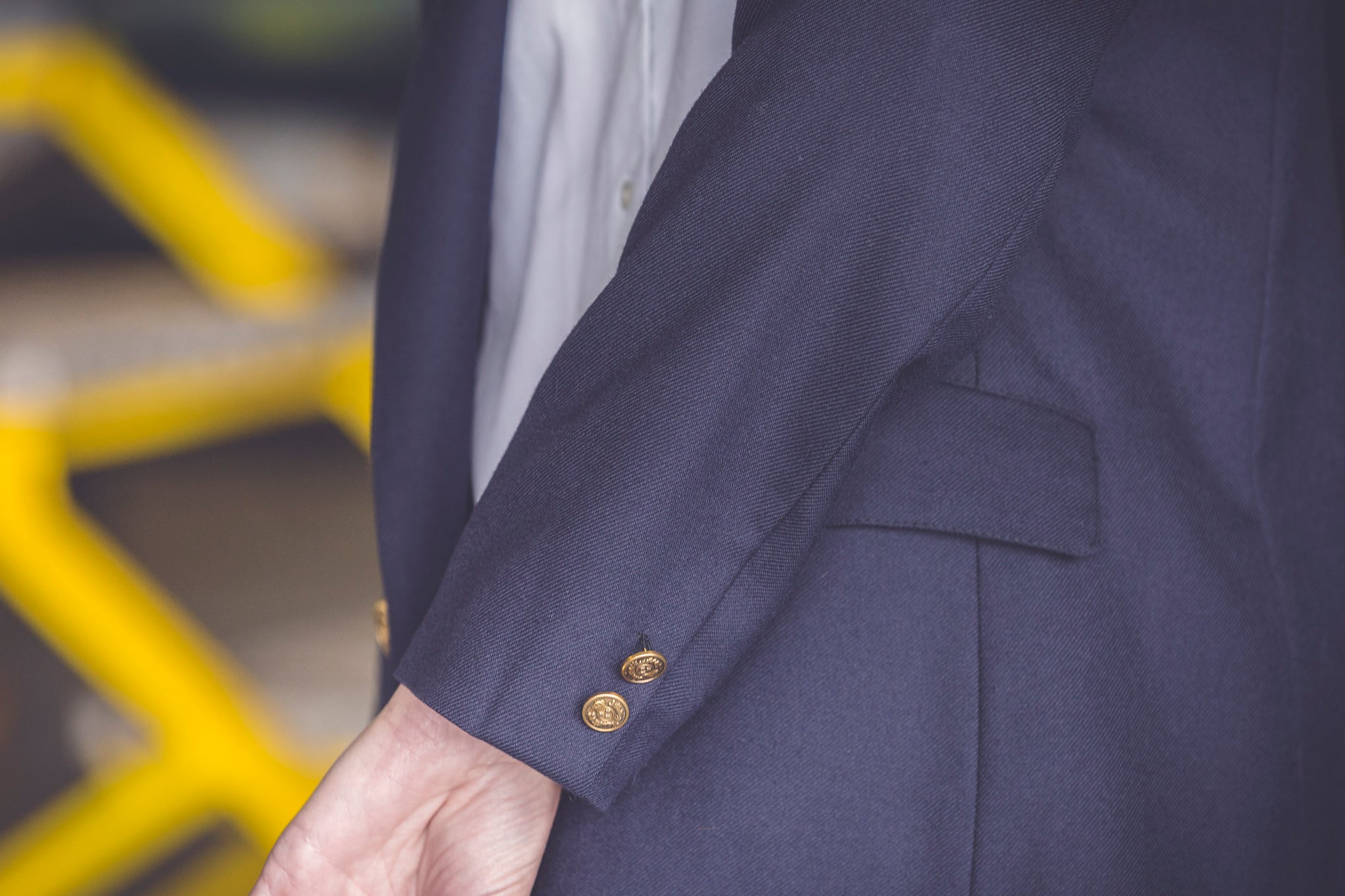 Veste blazer bleu marine boutons dorés