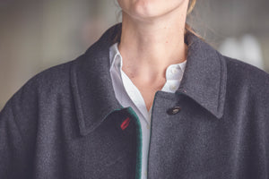 Manteau Loden gris anthracite en laine et alpaga