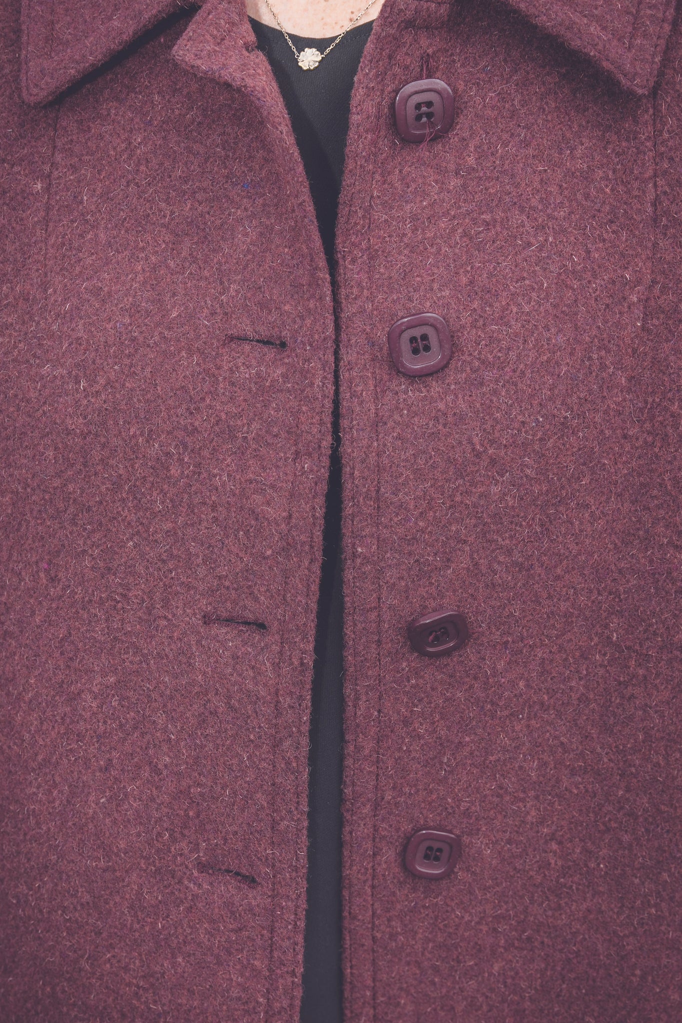 Manteau Weinberg bordeaux clair style 60s - Made in France