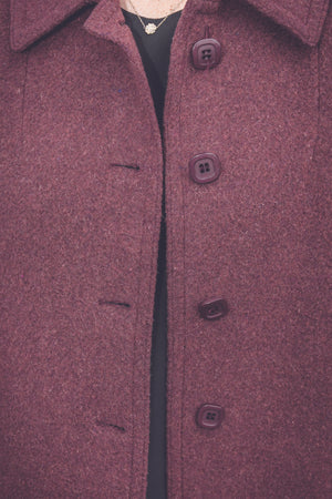 Manteau Weinberg bordeaux clair style 60s - Made in France