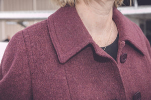 Manteau Weinberg bordeaux clair style 60s - Made in France