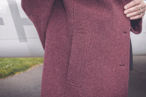 Manteau Weinberg bordeaux clair style 60s - Made in France