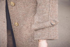 Manteau marron clair tweed style 60s