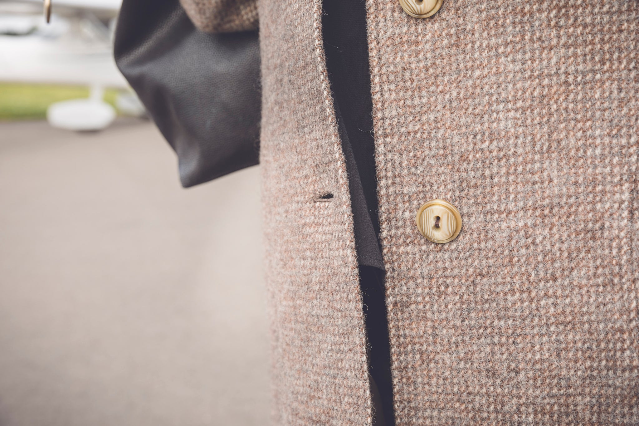 Manteau marron clair tweed style 60s