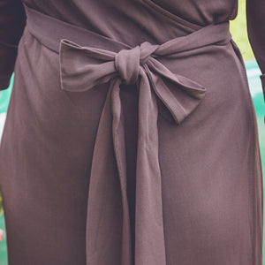 DIANE VON FURSTENBERG La robe portefeuille marron - Made in USA