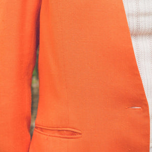 DANIEL BILL COUTURE Veste longue en lin orange - Made in France