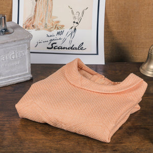 Robe à col rond "esprit Jackie Kennedy" orange pêche-abricot
