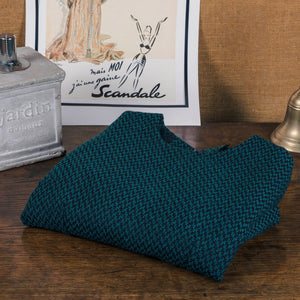 Robe fourreau en laine noire et verte