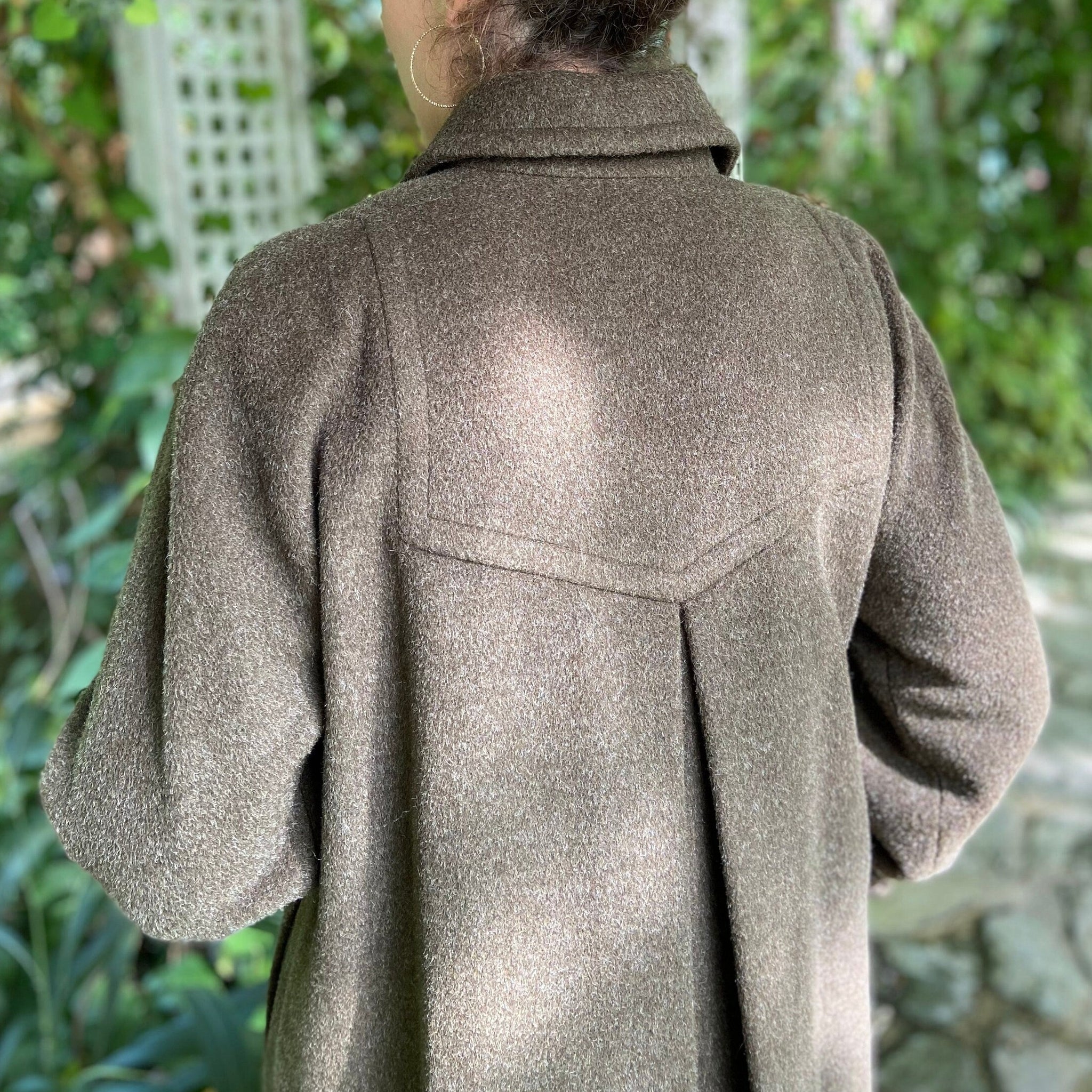 CAROLINE ROHMER Manteau oversize vert en pure laine vierge - Made in France