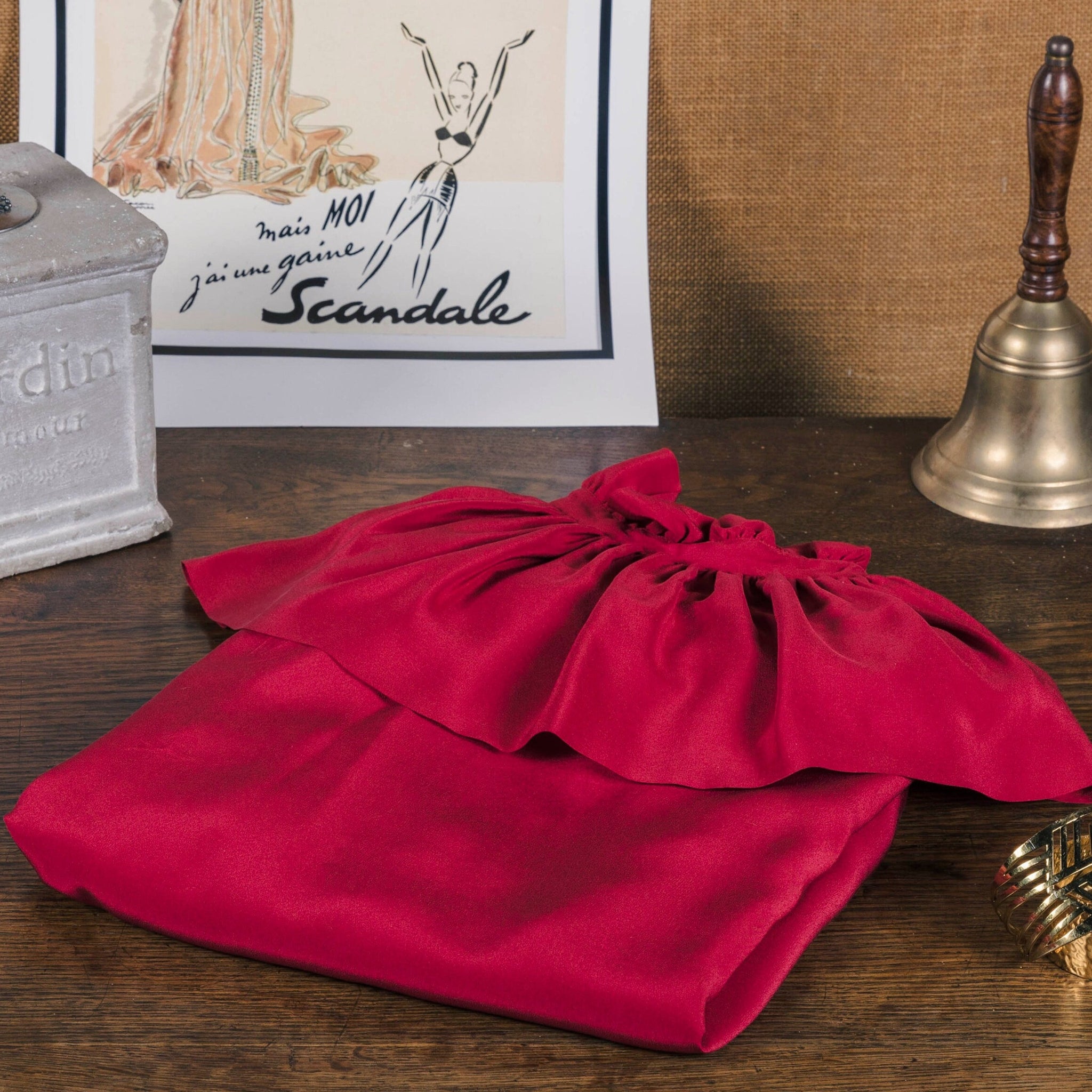 BURBERRY LONDON Blouse en soie rouge col Pierrot - Made in France
