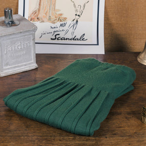 Jupe en laine verte plissée - Made in France